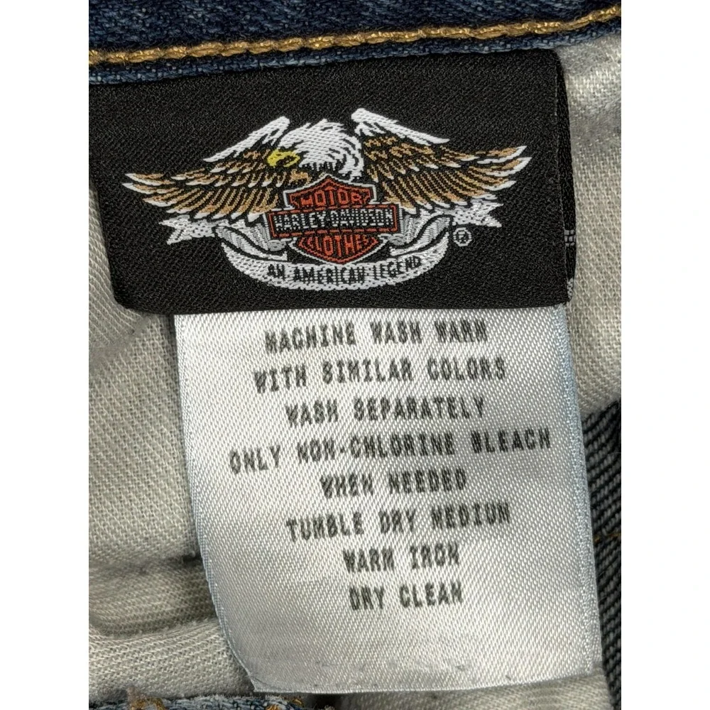 Harley-Davidson Jeans Mens 43x31 Blue Medium‎ Wash Straight Denim Motorcycle